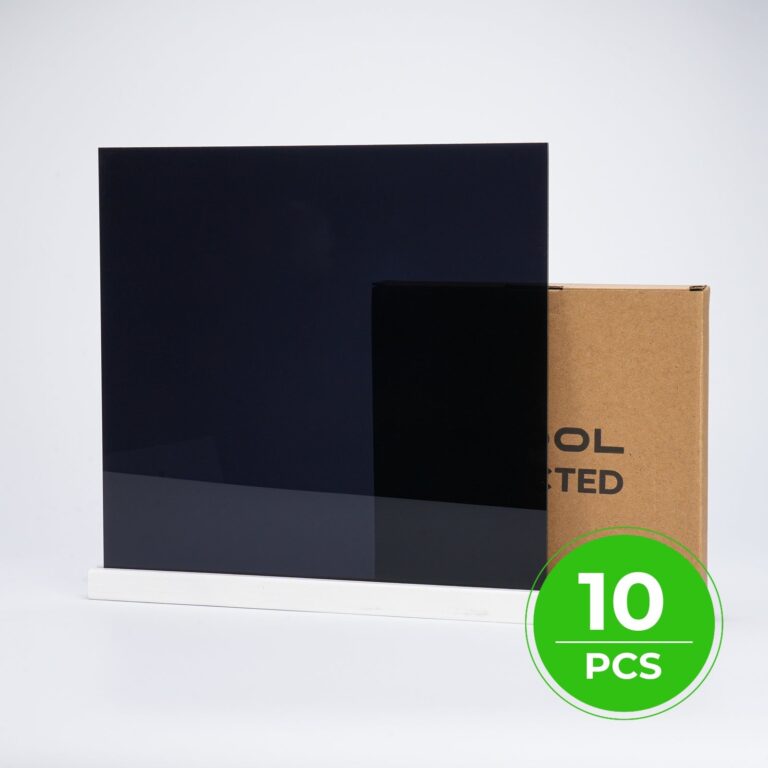 Acrílico negro opaco brillante xTool — 1 mm, 10 láminas para grabado y corte