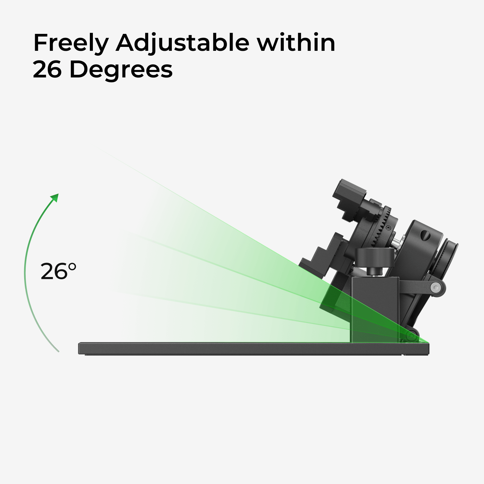 Modulo en L del kit RA2 Pro: el eje U se ajusta de forma continua dentro de un rango de 26 grados