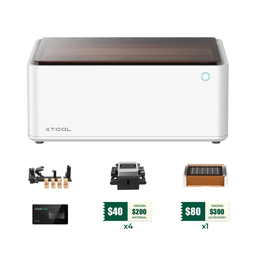 xTool M1 vista de conjunto con sus accesorios