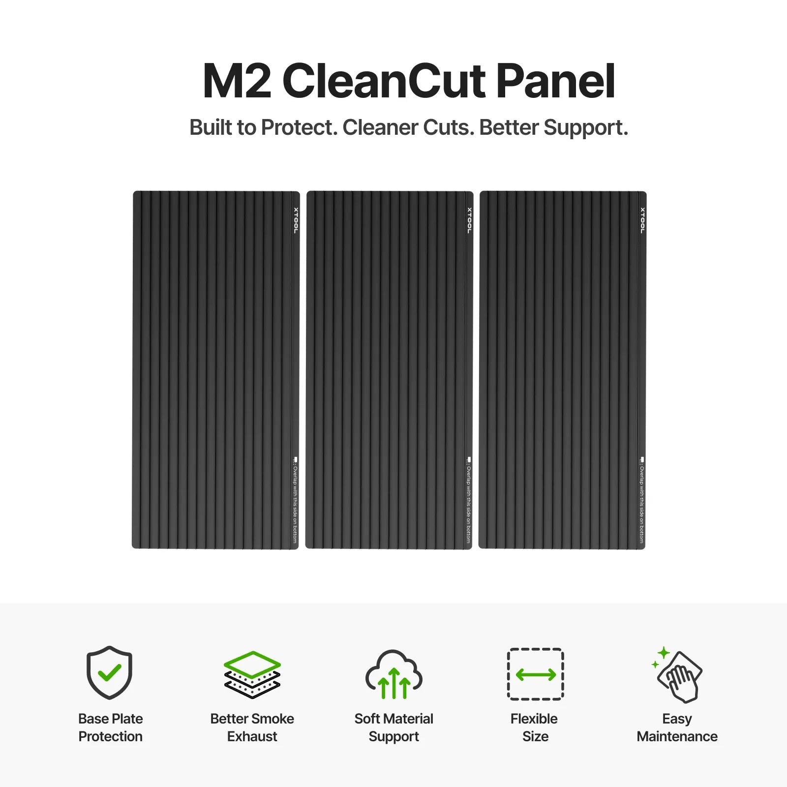 Panel CleanCut instalado en la bandeja de la xTool M2
