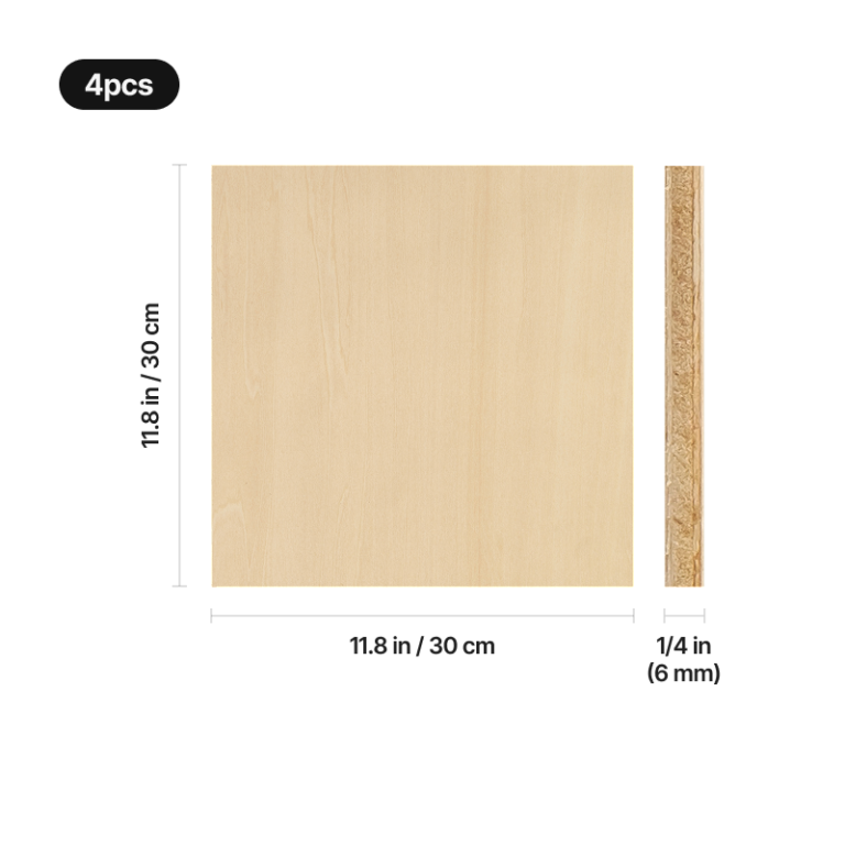 Contrachapado de tilo xTool 6 mm — 4 hojas de 30 × 30 cm