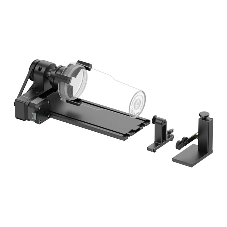Rotativo 4 en 1 xTool RA2 Pro — cilindros, esferas y anillos