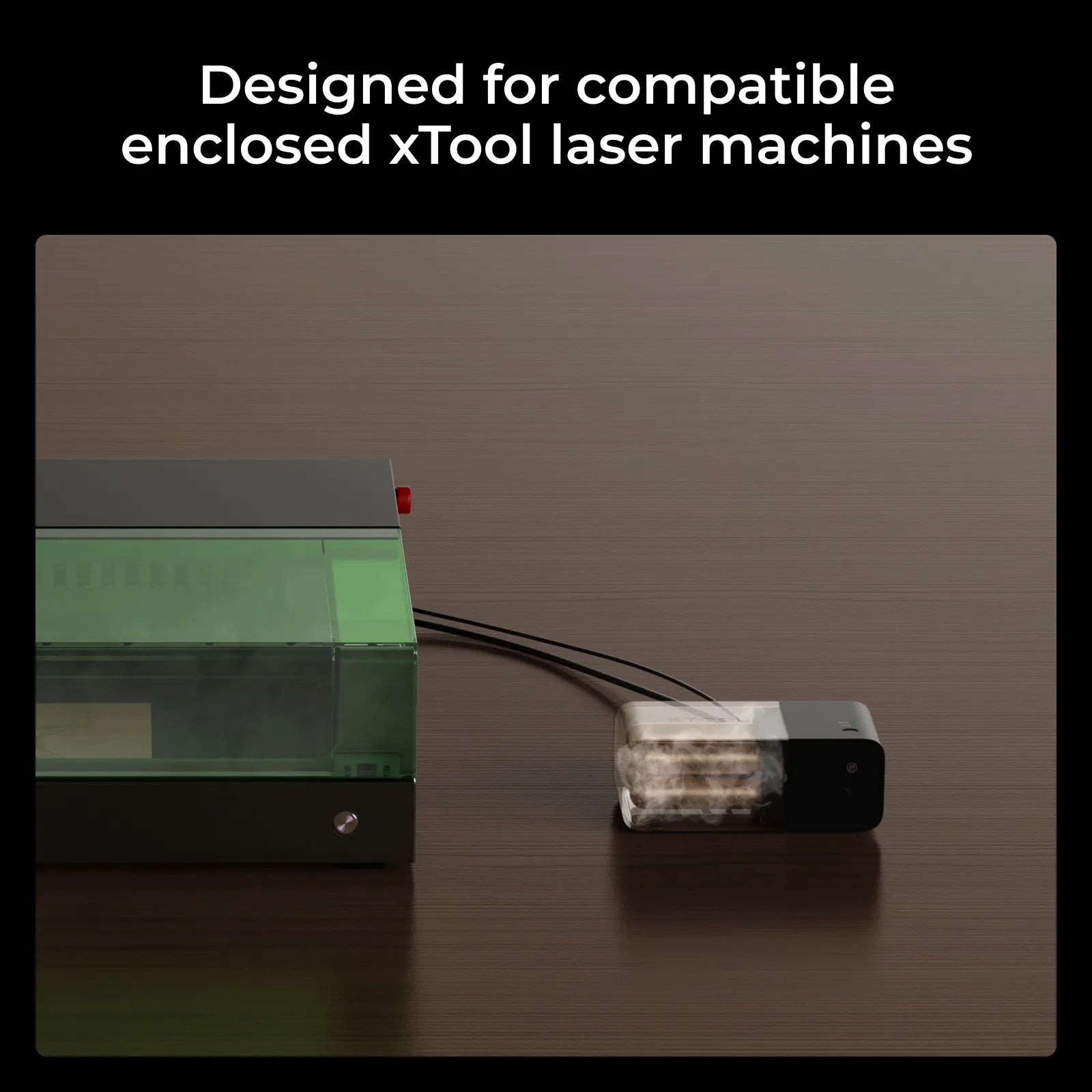 Kit contra incendios xTool conectado a una maquina laser cerrada de xTool