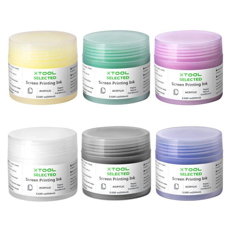 Tinta acrílica de serigrafía xTool — 6 colores de 100 ml, para papel, madera y cartón