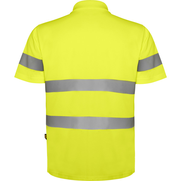 Polo alta visibilidad Roly Polaris amarillo fluor espalda