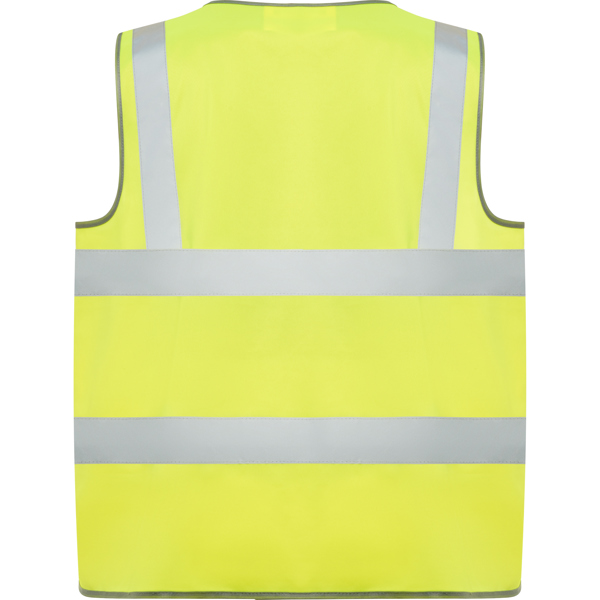 Chaleco alta visibilidad Roly Polux amarillo fluor espalda