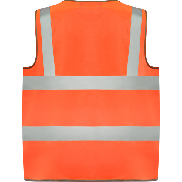 Chaleco alta visibilidad Roly Polux naranja fluor espalda