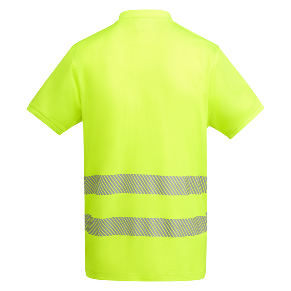 Polo alta visibilidad Roly Atrio amarillo fluor espalda