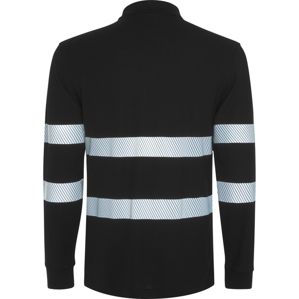 Polo alta visibilidad Roly Foran L/S negro espalda